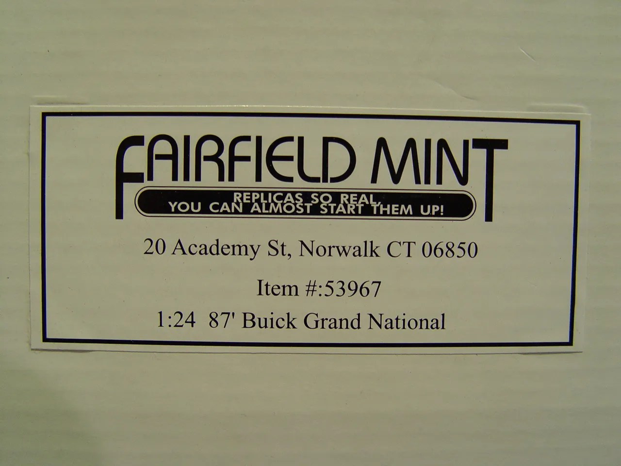 48438 fairfield mint diecast car 5
